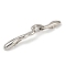 Alloy with Iron Clip Hair Barrettes, Hair Accessories for Women Girls, Platinum, Snake, 16x110.5x12mm