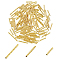 120Pcs 3 Style Brass Tube Beads, Tube, Faceted, Golden, 10~19.5x1.5mm, Hole: 0.2~0.5mm, 40pcs/style