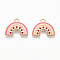 Alloy Enamel Pendants, Rainbow Charm, Light Gold, Light Coral, 14x17.9x1.2mm, Hole: 1.8mm