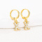 Brass Micro Pave Clear Cubic Zirconia Hoop Earrings, Golden, Letter X, 25x8mm