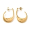 Ion Plating(IP) 304 Stainless Steel Oval Stud Earrings for Women, Golden, 32.5x5.5mm