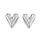 Non-Tarnish 201 Stainless Steel Beads, No Hole, Heart, Stainless Steel Color, 13x12x3.5mm
