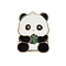 Panda Theme Enamel Pins, Alloy Brooches for Backpack Clothes, White, 28.5x22mm