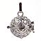 Rack Plating Brass Cage Pendants, Nickel Free, For Chime Ball Pendant Necklaces Making, Hollow Round, Platinum, 27x26x21mm, Hole: 3x7mm, inner measure: 17mm