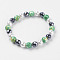 Synthetic Hematite Beads Stretch Bracelets, with Ocean White Jade and Shell Beads, 2-1/4 inch(57mm)