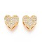 Brass Micro Pave Clear Cubic Zirconia Beads, Heart, Nickel Free, Real 18K Gold Plated, 9x9x5.5mm, Hole: 2.5x1.8mm