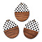 Printed Opaque Resin & Walnut Wood Pendants, Egg Charm with Polka Dot Pattern, White, 37.5x28.5x3.5mm, Hole: 3mm