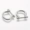 Tarnish Resistant 304 Stainless Steel Linking Rings, Shackle Clasp Shape, Stainless Steel Color, 17x18.5x3.5mm, Hole: 12x12mm