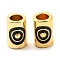 Brass Enamel Beads, Lead Free & Cadmium Free, Column with Round, Real 18K Gold Plated, 9.5x6mm, Hole: 3.8mm