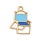 Camping Equipment Series Alloy Enamel Pendants, Golden, Stool, 20.5x15.5x1.5mm, Hole: 1.6mm
