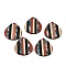 Transparent Resin & Walnut Wood Pendants, Teardrop Charms, Colorful, 32x29x3.5mm, Hole: 2mm