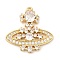 Rack Plating Brass Pave Cubic Zirconia Pendants, Long-Lasting Plated, Cadmium Free & Lead Free, Real 18K Gold Plated, 22.5x22x3.8mm, Hole: 1mm