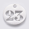 Non-Tarnish 304 Stainless Steel Pendants, Cut-Out, Hollow, Flat Round with Number, Stainless Steel Color, Num.23, 19x1.5mm, Hole: 2.5mm