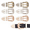 6 Sets 3 Colors Belt Alloy Buckle Sets, include Roller Buckle, Rectangle Silder Charm, Triangle Zipper Stopper, Mixed Color, 39x38x7mm, 2 sets/color