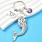Alloy Keychain, with Resin & Iron Findings, Medium Blue, 10.7cm