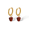 Sweet and Lovely S925 Sterling Silver Hoop Earrings, Golden, Acorn