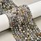 Natural Labradorite Beads Strands, Faceted, Round, 6~6.5mm, Hole: 0.8mm, about 65~66pcs/strand, 14.88~15.16''(37.8~38.5cm)