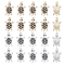 20Pcs 2 Colors Zinc Alloy Rhinestone Pendant, with Enamel, Tortoise, Antique Silver & Antique Golden, 28.5x17x3mm, Hole: 2mm, 10pcs/color