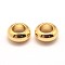 Brass Beads, Large Hole Beads, Cadmium Free & Nickel Free & Lead Free, Rondelle, Golden, 7x3.5mm, Hole: 4mm