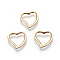 304 Stainless Steel Linking Rings, Heart, Golden, 14.5x15x1.5mm, Hole: 9.5x11mm