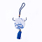 Silk Packing Pouches, Vintage Scented Sachet Perfume Bag, with Tassel, White, 32~34cm