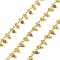 Handmade Brass Cube Link Chains, with Natural Tourmaline Beads & Spool, Long-Lasting Plated, Rack Plating, Soldered, Lead Free & Cadmium Free, Real 18K Gold Plated, Charm: 6x2.5x2.5mm and 6x2.5mm