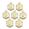 Alloy Pendants, Cadmium Free & Nickel Free & Lead Free, Hexagon with Letter, Real 18K Gold Plated, Letter.B, 17.5x13x2mm, Hole: 2mm