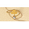 Brass Crystal Rhinestone Cuff Toe Rings, Golden, Clover, Inner Diameter: 15mm