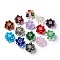 Glass Woven Beads, Cluster Beads, Lotus, Mixed Color, 47x25mm, Hole: 7mm