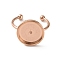 Stainless Steel Open Cuff Ring Findings, 201 Stainless Tray and Beads with 304 Stainless Steel Ring, Pad Ring Setting, Flat Round Edge Bezel Cups, Rose Gold, US Size 6 3/4(17.1mm), Tray: 12mm