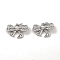 Brass Charms, Bowknot Charms, Cadmium Free & Nickel Free & Lead Free, Platinum, 11x16x3.5mm, Hole: 3mm