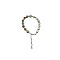 Natural Shoushan Stone Round Beaded Bracelet, Platinum, 7-1/8~9-1/8 inch(18~23cm)
