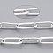 Brass Paperclip Chains, Flat Oval, Drawn Elongated Cable Chains, Soldered, with Spool, Cadmium Free & Lead Free, Silver, 11x4.3x0.7mm, about 150.91 Feet(46m)/roll