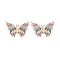 Brass Micro Pave Cubic Zirconia Pendants, Long-Lasting Plated, Butterfly, Real 18K Gold Plated, Colorful, 21x28.5x2.8mm, Hole: 1.2mm