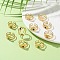 Natural & Synthetic Gemstone Finger Rings, Real 18K Gold Plated 304 Stainless Steel Open Cuff Rings for Women, Sun, 11mm, Adjustable