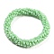Crochet Glass Beads Braided Stretch Bracelet, Nepel Boho Style Bracelet, Light Green, Inner Diameter: 1-3/4 inch(4.5cm)