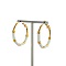 Golden 304 Stainless Steel Hoop Earrings with Enamel, White, 30mm
