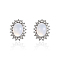 Stainless Steel Oval Cat Eye Stud Earrings for Women