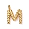 316 Surgical Stainless Steel Pendants & Charms, Golden, Letter M, 14x10x2mm, Hole: 2mm