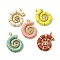 Brass Micro Pave Cubic Zirconia Pendants, Conch Shape, with Enamel, Lead Free & Cadmium Free, Long-Lasting Plated, Rack Plating, Real 18K Gold Plated, Mixed Color, 29.5x22.5x4mm, Hole: 3.4mm