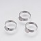 Tarnish Resistant Adjustable 304 Stainless Steel Pad Ring Settings, Flat Round, Stainless Steel Color, Tray: 8mm, 17mm, 4.5x0.7mm