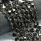 Natural Larvikite Beads Strands, Faceted Hexagonal Cut, Flat Round, with Seed Beads, 10~10.5x6mm, Hole: 1mm, about 31~32pcs/strand, 15.35''~15.55''(39~39.5cm)