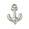 Non-Tarnish 304 Stainless Steel Pendants, Anchor Charm, Stainless Steel Color, 21x14x2.5mm, Hole: 2.1mm