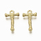 Alloy Pendants, Cadmium Free & Nickel Free & Lead Free, Bamboo Initial Letter, Real 18K Gold Plated, Letter.T, T:18x11x3mm, Hole: 1.5mm