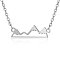 Non-Tarnish 201 Stainless Steel Pendant Necklaces, with Cable Chains, Mountain, Stainless Steel Color, 17.1 inch(43.5cm), 1.5mm, Mountain: 20.5x6x1mm