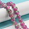 Dyed Natural White Jade Beads Strands, Round, Camellia, 8mm, Hole: 1.2mm, about 49pcs/strand, 15.55 inch(39.5cm)