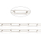 Brass Paperclip Chains, Flat Oval, Drawn Elongated Cable Chains, Soldered, Cadmium Free & Nickel Free & Lead Free, Long-Lasting Plated, Real Platinum Plated, Links: 15x5x1mm