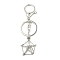304 Staninless Steel Empty Pouch Stone Holder for Keychain, with Alloy Split Key Ring, Stainless Steel Color, 10.6cm