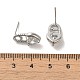 Сердце из латуни микро проложить кубического циркония серьги стержня EJEW-H128-01P-3