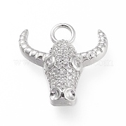 Латунные микропаве прозрачные подвески с фианитом ZIRC-L097-005P